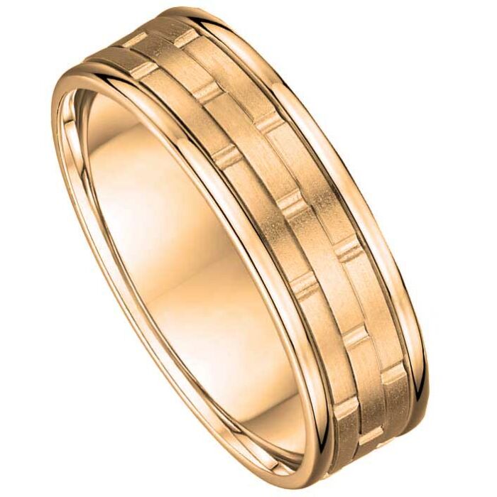 Bond Brick Patterned Wedding Ring