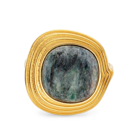 Ripples Dune Gold Vermeil Green Fushite Ring White Gold Ripples Dune Gold Vermeil Green Fushite Ring White Gold
