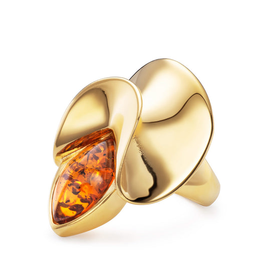 Chasee Ballet Baltic Cognac Amber Marquise Fold Ring White Gold Chasee Ballet Baltic Cognac Amber Marquise Fold Ring White Gold