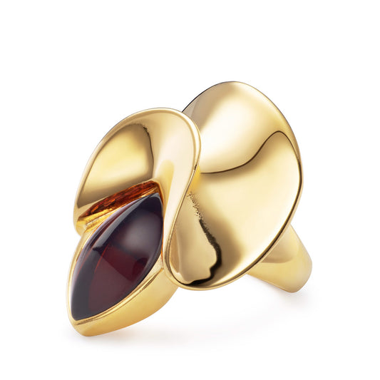 Chasee Ballet Baltic Cherry Amber Marquise Fold Ring White Gold Chasee Ballet Baltic Cherry Amber Marquise Fold Ring White Gold