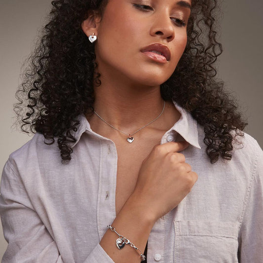 Clogau Cariad Silver Heart Bracelet White Gold Clogau Cariad Silver Heart Bracelet White Gold