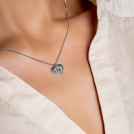 Clogau Cariad Sparkle Silver Small Heart Pendant White Gold Clogau Cariad Sparkle Silver Small Heart Pendant White Gold