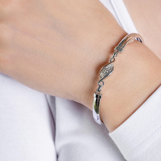 Clogau Past Present Future Sterling Silver Bangle White Gold Clogau Past Present Future Sterling Silver Bangle White Gold