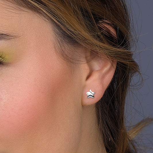 Kit Heath Miniatures Starlight Sterling Silver Stud Earrings White Gold Kit Heath Miniatures Starlight Sterling Silver Stud Earrings White Gold