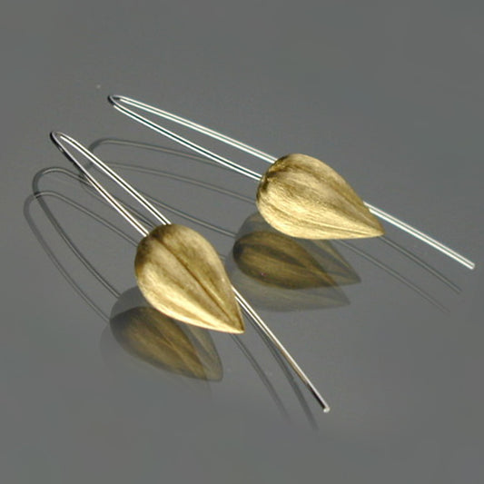 Lotus Bud Gold Vermeil Earrings White Gold Lotus Bud Gold Vermeil Earrings White Gold