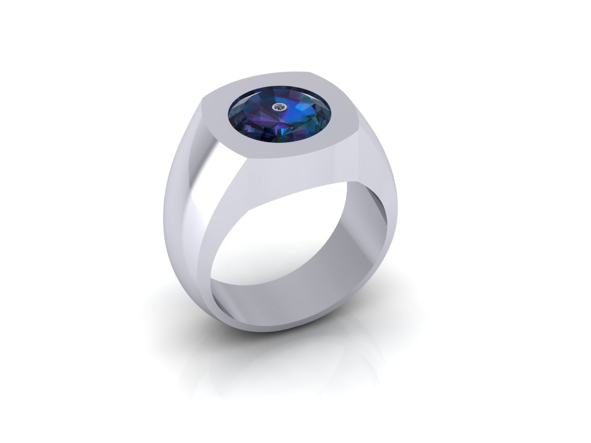 Cynosure Blue Topaz Diamond Nest Ring