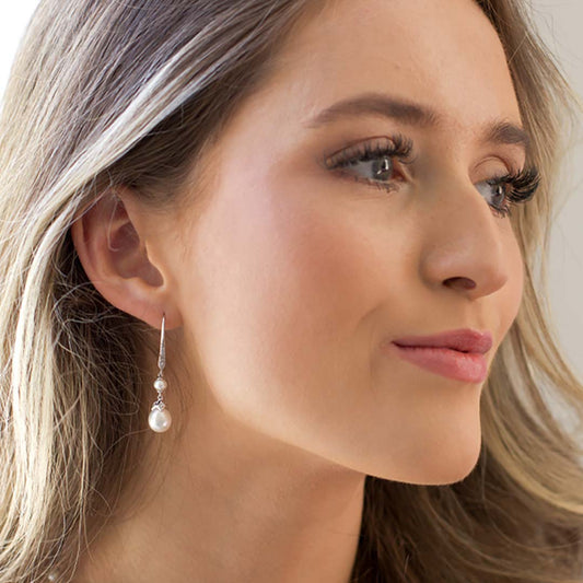 Kit Heath Astoria Glitz Pearl Sterling Silver Drop Earrings White Gold Kit Heath Astoria Glitz Pearl Sterling Silver Drop Earrings White Gold