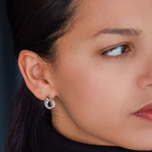 Kit Heath Bevel Trilogy Sterling Silver Drop Earrings White Gold Kit Heath Bevel Trilogy Sterling Silver Drop Earrings White Gold