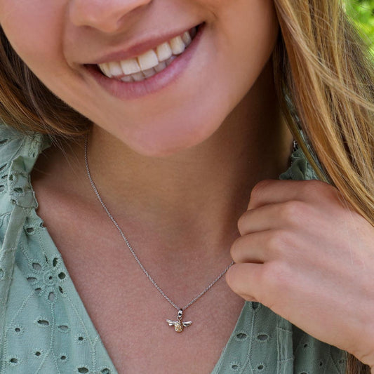 Kit Heath Blossom Flyte Honey Bee Sterling Silver Pendant White Gold Kit Heath Blossom Flyte Honey Bee Sterling Silver Pendant White Gold
