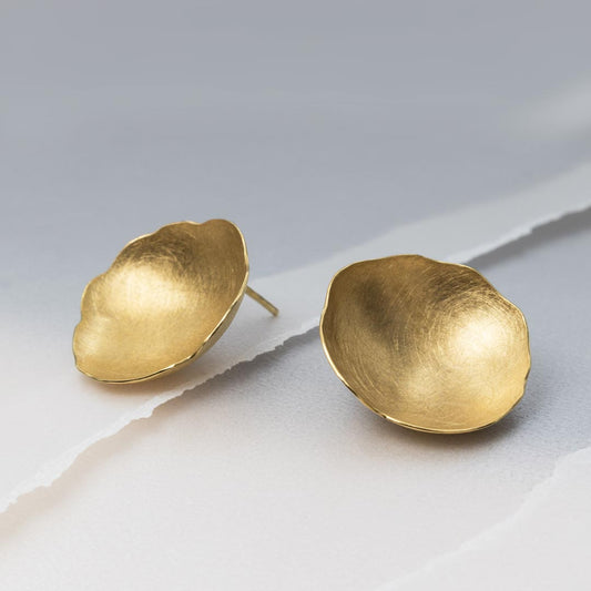 Eggshells Gold Vermeil Stud Earrings White Gold Eggshells Gold Vermeil Stud Earrings White Gold