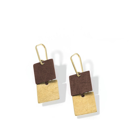 Milimetere Square Duo Link Drop Earrings White Gold Milimetere Square Duo Link Drop Earrings White Gold