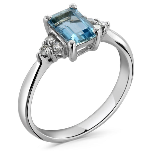 Aquamarine Engagement Ring White Gold Aquamarine Engagement Ring White Gold