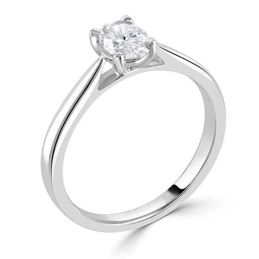 18ct White Gold 0.50 Carat Oval Cut Diamond Solitaire Engagement Ring White Gold 18ct White Gold 0.50 Carat Oval Cut Diamond Solitaire Engagement Ring White Gold