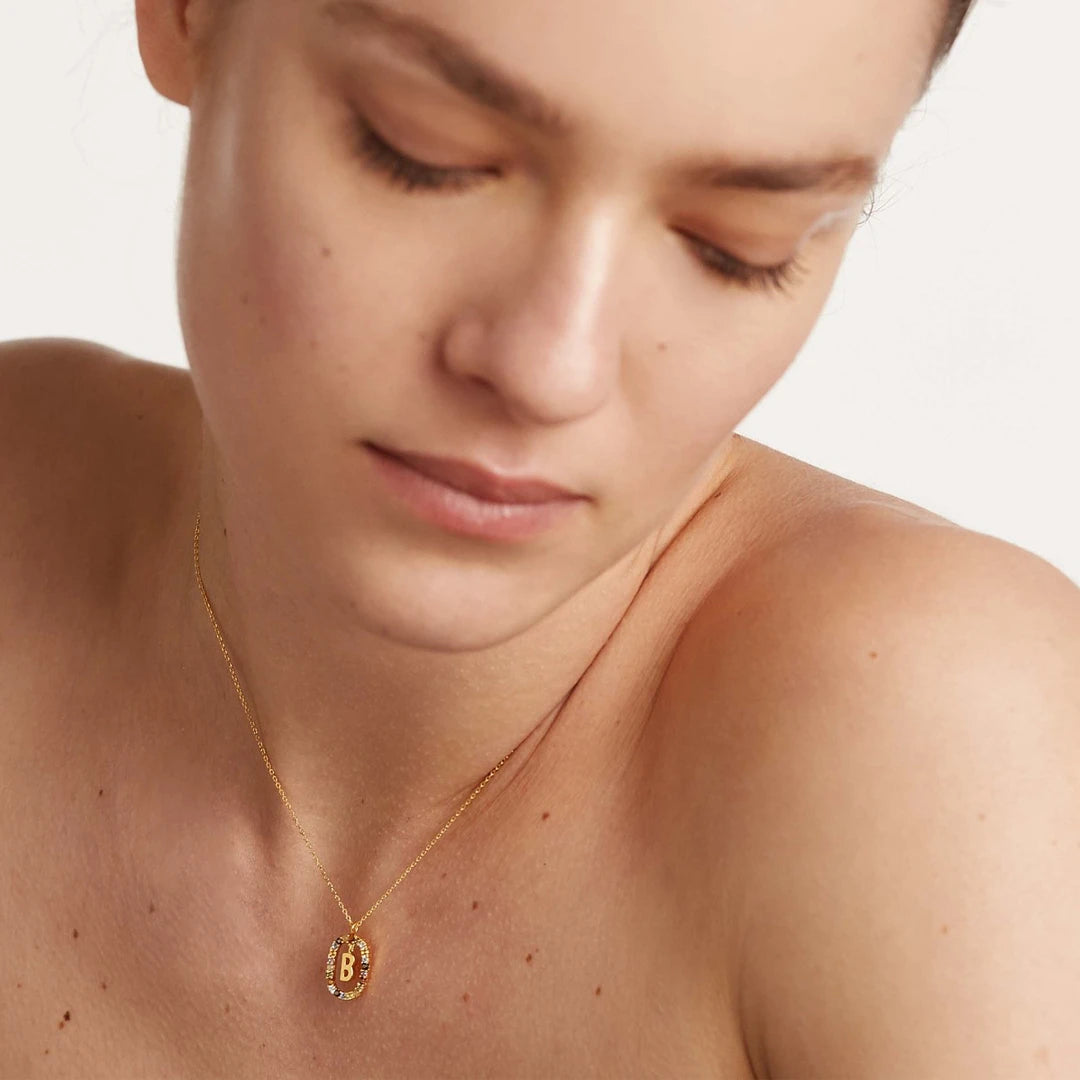 Pdpaola Letter B Multicolour Stone Necklace