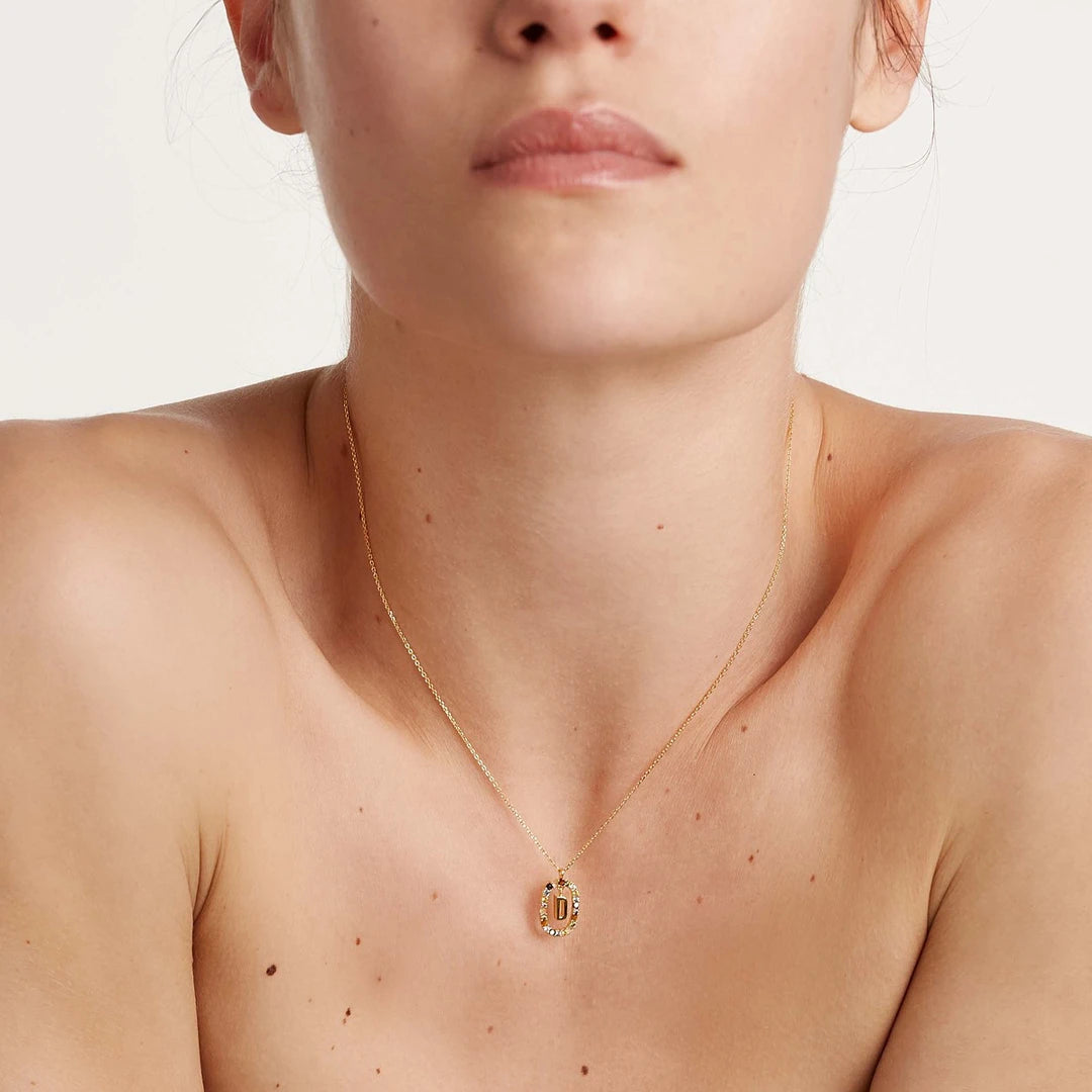 Pdpaola Letter D Multicolour Stone Necklace