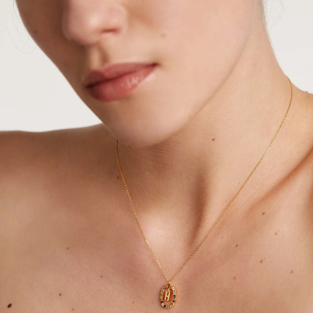 Pdpaola Letter H Multicolour Stone Necklace