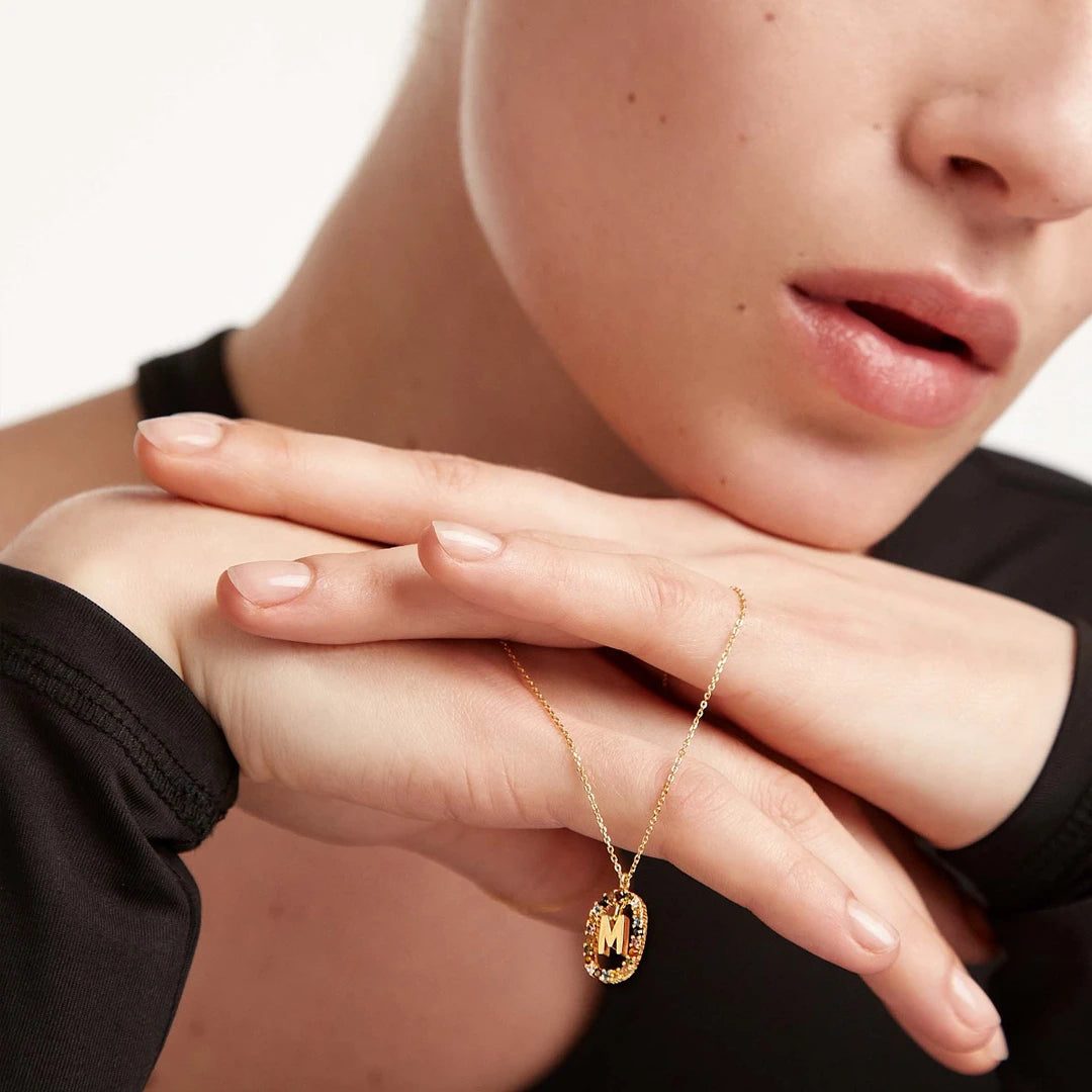 Pdpaola Letter M Multicolour Stone Necklace