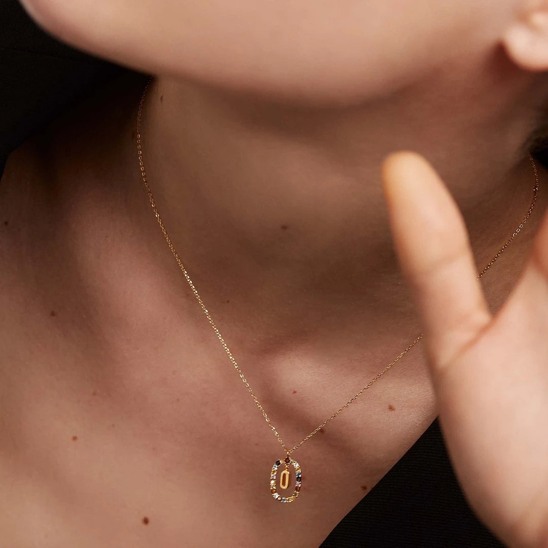 Pdpaola Letter O Multicolour Stone Necklace