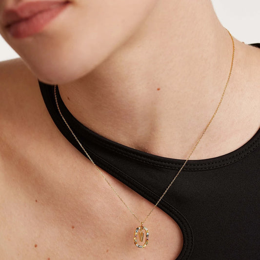 Pdpaola Letter V Multicolour Stone Necklace Pdpaola Letter V Multicolour Stone Necklace Pdpaola Letter V Multicolour Stone Necklace Pdpaola Letter V Multicolour Stone Necklace