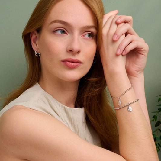 Clogau Nature's Wonder Forget Me Not Sterling Silver Affinity Bracelet White Gold Clogau Nature's Wonder Forget Me Not Sterling Silver Affinity Bracelet White Gold