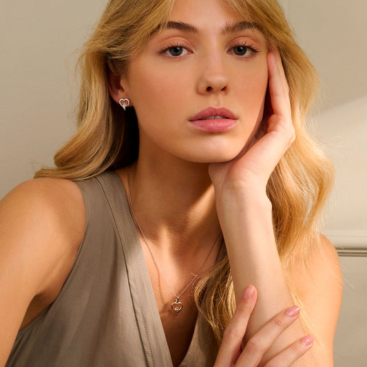 Clogau Paw Prints Sterling Silver Heart Topaz Pendant White Gold Clogau Paw Prints Sterling Silver Heart Topaz Pendant White Gold