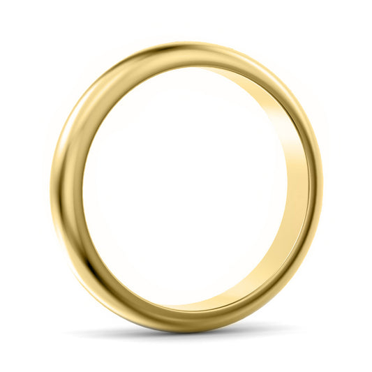 4mm D Shape Heavy Weight Wedding Ring Yellow Gold 4mm D Shape Heavy Weight Wedding Ring Yellow Gold