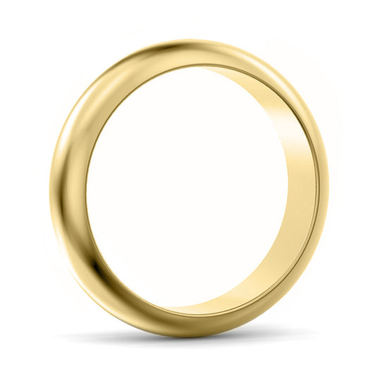 5mm D Shape Heavy Weight Wedding Ring Yellow Gold 5mm D Shape Heavy Weight Wedding Ring Yellow Gold