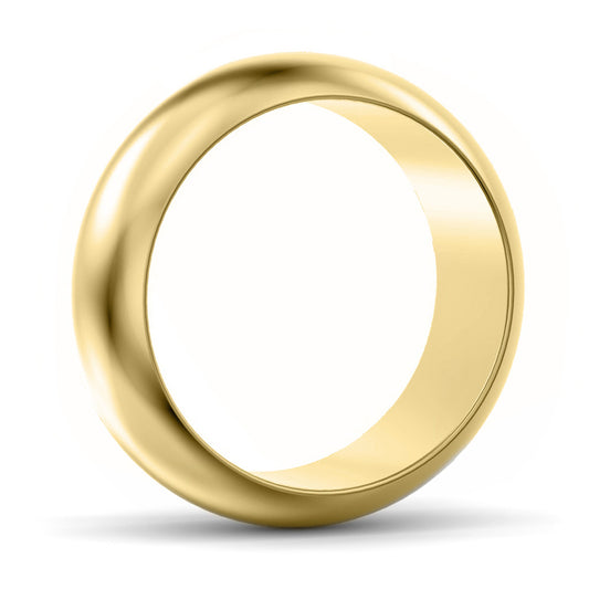 8mm D Shape Heavy Weight Wedding Ring Yellow Gold 8mm D Shape Heavy Weight Wedding Ring Yellow Gold