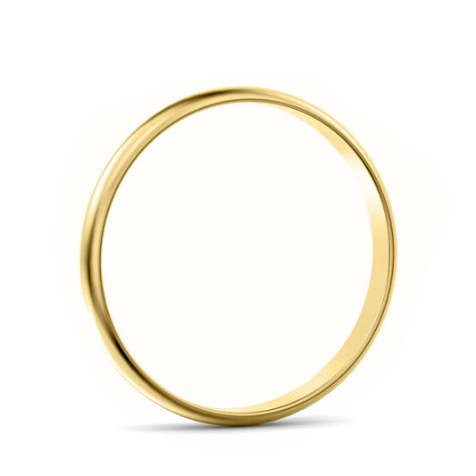 2.5mm D Shape Light Weight Wedding Ring Yellow Gold 2.5mm D Shape Light Weight Wedding Ring Yellow Gold