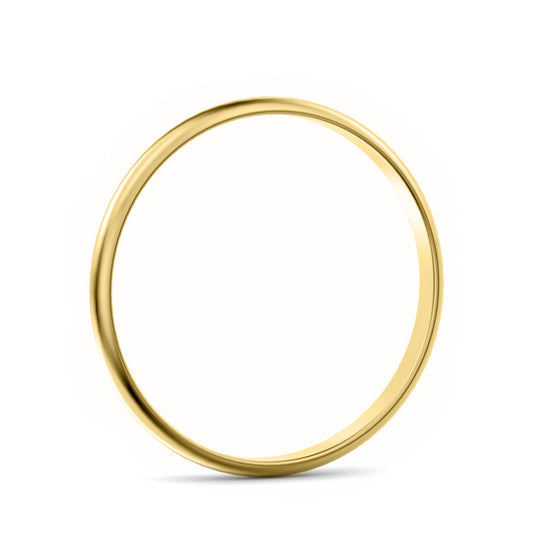2mm D Shape Light Weight Wedding Ring Yellow Gold 2mm D Shape Light Weight Wedding Ring Yellow Gold