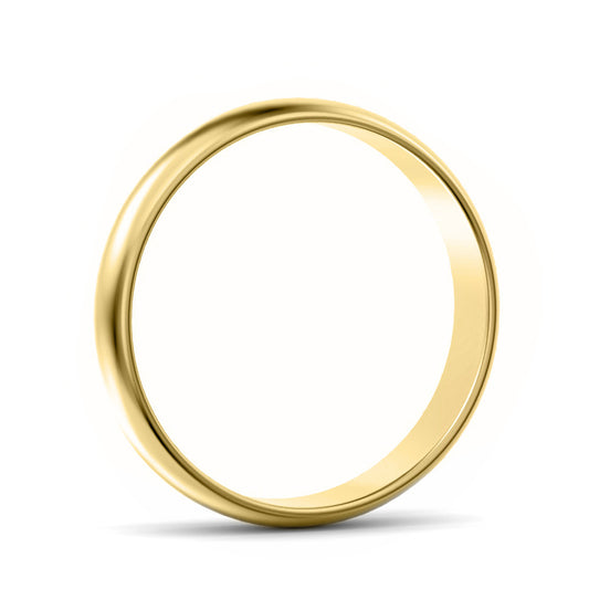4mm D Shape Light Weight Wedding Ring Yellow Gold 4mm D Shape Light Weight Wedding Ring Yellow Gold