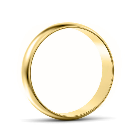 5mm D Shape Light Weight Wedding Ring Yellow Gold 5mm D Shape Light Weight Wedding Ring Yellow Gold