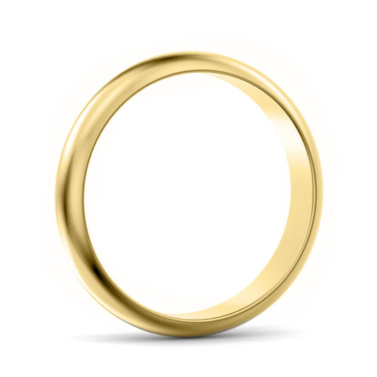 4mm D Shape Medium Weight Wedding Ring Yellow Gold 4mm D Shape Medium Weight Wedding Ring Yellow Gold