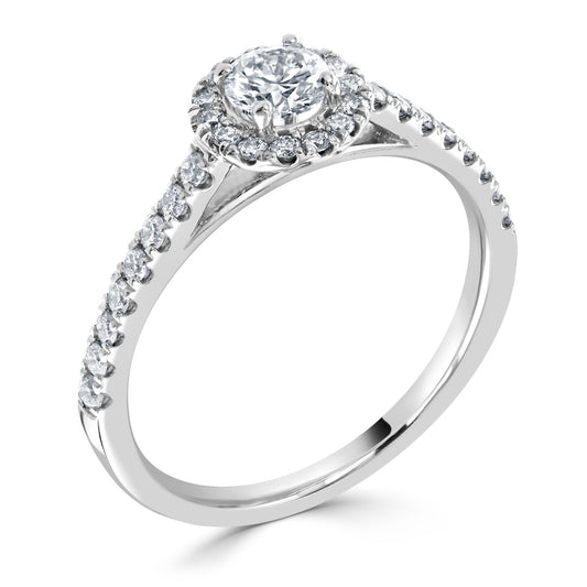 0.50ct Diamond Halo Engagement Ring White Gold 0.50ct Diamond Halo Engagement Ring White Gold