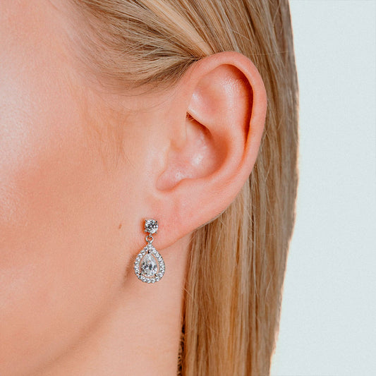 Diamonfire Teardrop Cluster Earrings White Gold Diamonfire Teardrop Cluster Earrings White Gold