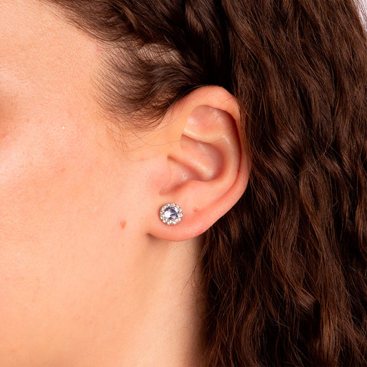 Diamonfire Blue Pastel Pave Set Stud Earrings White Gold Diamonfire Blue Pastel Pave Set Stud Earrings White Gold