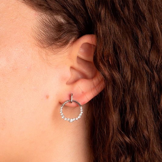 Diamonfire Open Circle Scatter Earrings White Gold Diamonfire Open Circle Scatter Earrings White Gold