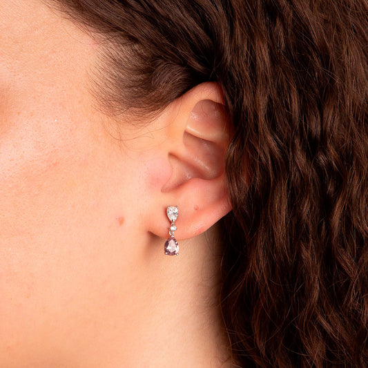 Diamonfire Pink Teardrop Shaped Drop Earrings White Gold Diamonfire Pink Teardrop Shaped Drop Earrings White Gold