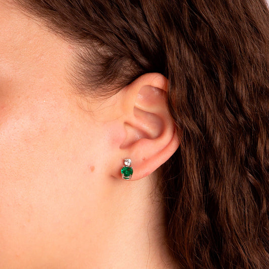 Diamonfire Emerald Green Oval Drop Earrings White Gold Diamonfire Emerald Green Oval Drop Earrings White Gold