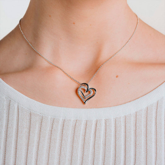 DiamonFire Overlaid Hearts Necklace White Gold DiamonFire Overlaid Hearts Necklace White Gold