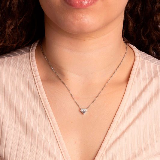 Diamonfire Diamond Shaped Pave Set Necklace White Gold Diamonfire Diamond Shaped Pave Set Necklace White Gold