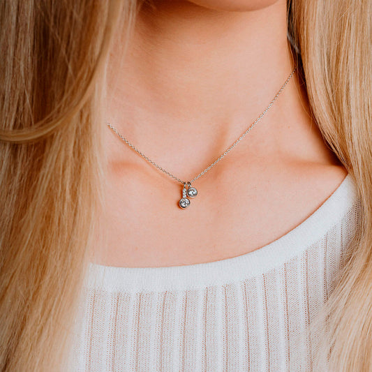 Diamonfire Double Pendant Necklace White Gold Diamonfire Double Pendant Necklace White Gold