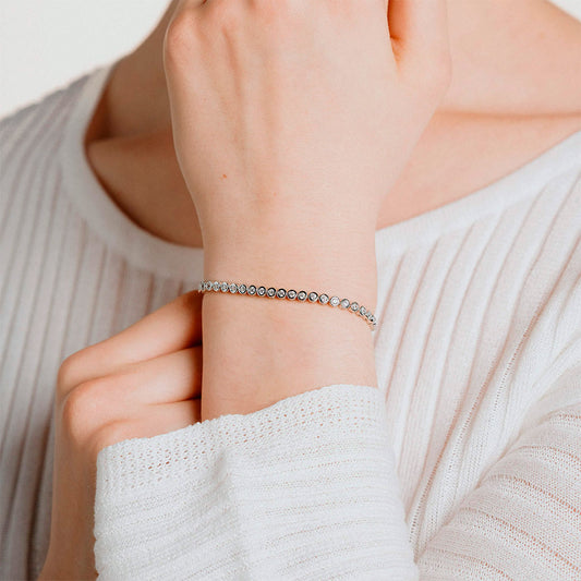 DiamonFire Fine Bezel Set Tennis Bracelet White Gold DiamonFire Fine Bezel Set Tennis Bracelet White Gold