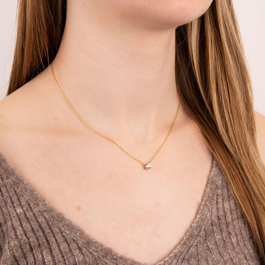 Diamonfire Four Claw Solitaire Gold Necklace White Gold Diamonfire Four Claw Solitaire Gold Necklace White Gold
