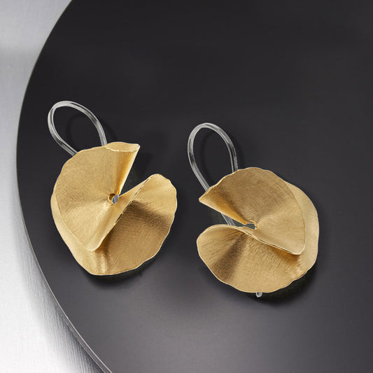Flamenco Gold Plated Swirls Earrings White Gold Flamenco Gold Plated Swirls Earrings White Gold