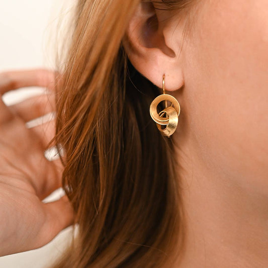 Ribbon Dance Curl Gold Vermeil Small Hook Earrings White Gold Ribbon Dance Curl Gold Vermeil Small Hook Earrings White Gold