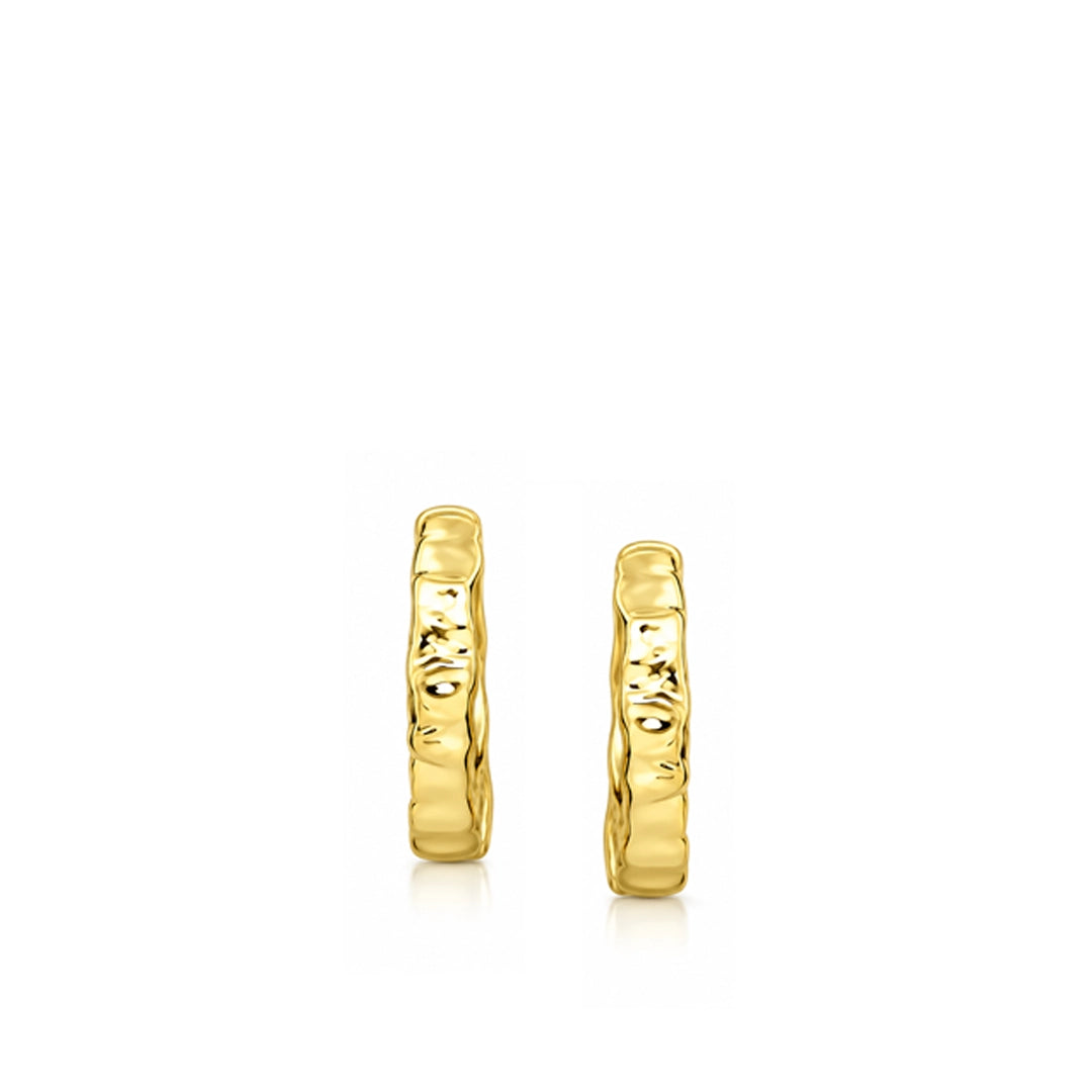Flux Textured Gold Mini Huggie Earrings