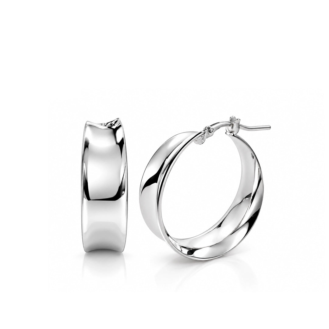 Sola Sculpted Sterling Silver Hoop Earrings