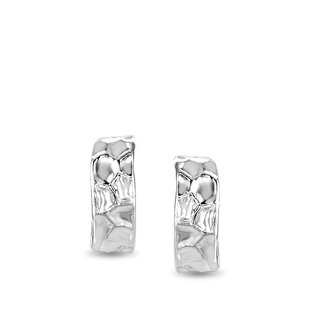 Willow Textured Sterling Silver Mini Hoop Earrings
