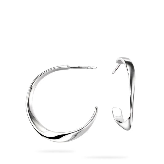 Twisted Hoop Earrings White Gold Twisted Hoop Earrings White Gold